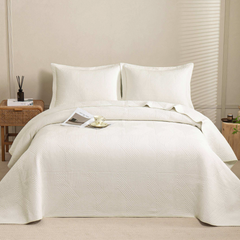 Ivory Willow Classic Quilts Geometric Quilted Coverlet Bedcover Set PRE-ORDER