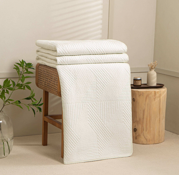 Ivory Willow Classic Quilts Geometric Quilted Coverlet Bedcover Set PRE-ORDER