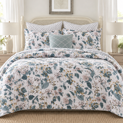 Bellamy Classic Quilts Cotton Quilted Floral Coverlet Bedcover Set PRE-ORDER