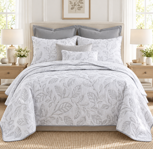 Botanical Leaves Classic Quilts Cotton Quilted Coverlet Bedcover Set PRE-ORDER
