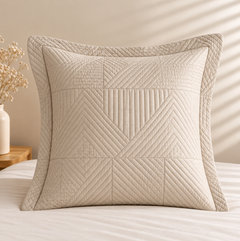 Sandstone Beige Classic Quilts Cotton Quilted European Pillow Case