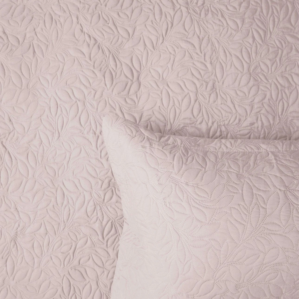 Botanica Shell Pink Embossed Coverlet Bedcover & Pillow Case Set