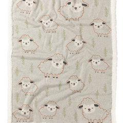 Wandering Lamb Sherpa Fleece Baby Blanket Quilt