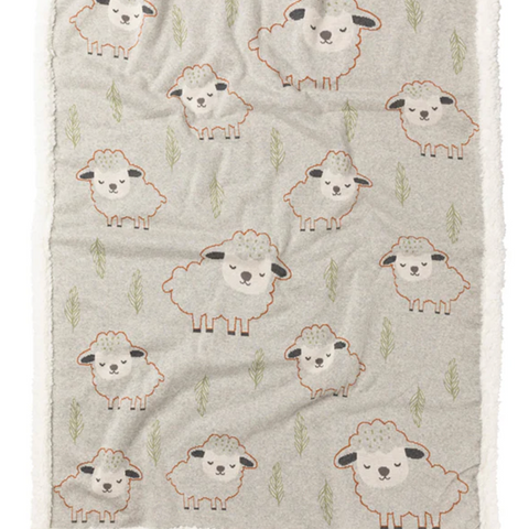 Wandering Lamb Sherpa Fleece Baby Blanket Quilt