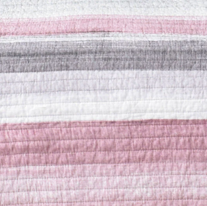 Chelsea Pink, White & Grey Stripe Multi Quilted European Pillow Case
