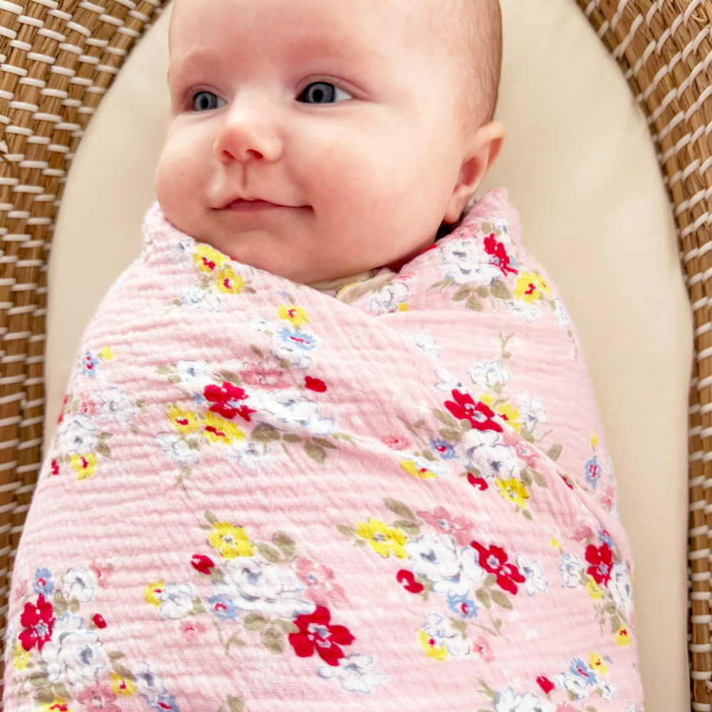 Muslin Swaddle Vintage Rose