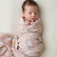 Muslin Swaddle English Garden Baby Wrap