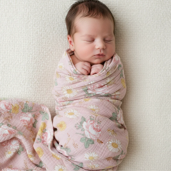 Muslin Swaddle English Garden Baby Wrap