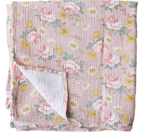 Muslin Swaddle English Garden Baby Wrap