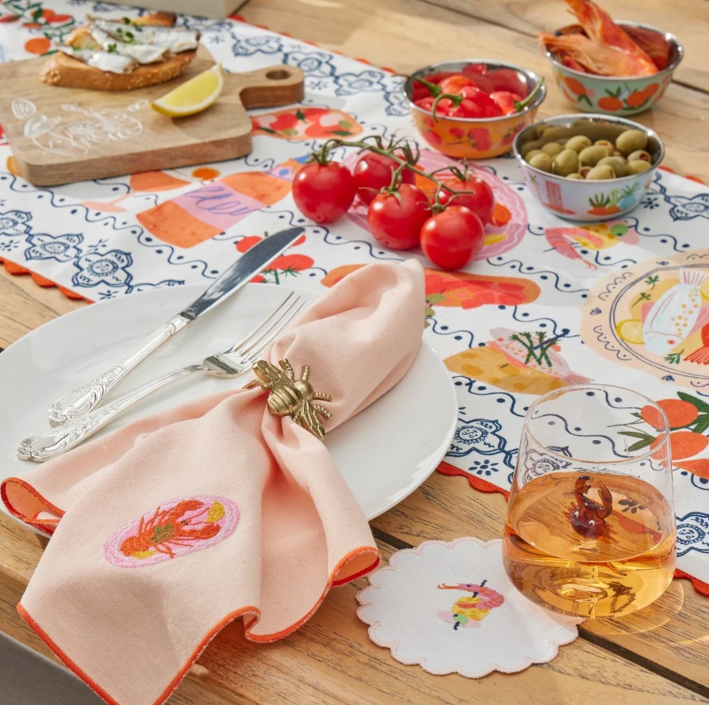 Mediterranean Embroidered Napkin Set of 4