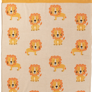 Indus Design Leo Lion Cotton Knit Baby Blanket
