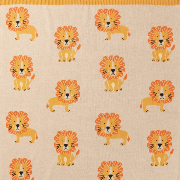 Indus Design Leo Lion Cotton Knit Baby Blanket