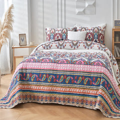 St Claire Cotton Quilted Coverlet Bedcover Set Available in 4 Sizes