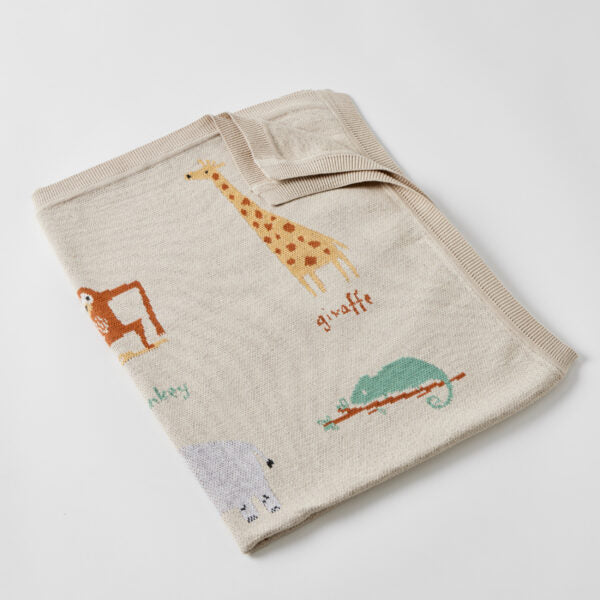 Jiggle & Giggle Zambezi Safari Adventure Knitted  Baby  Blanket