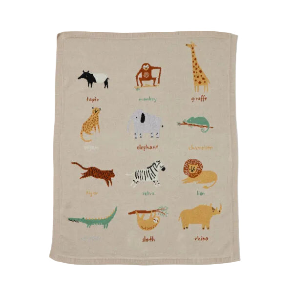 Jiggle & Giggle Zambezi Safari Adventure Knitted  Baby  Blanket