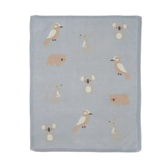 Jiggle & Giggle Australiana Knitted Baby Blanket - Blue