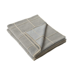 Columbus Coastal Dusty Blue / Taupe Cotton Knit Throw Rug