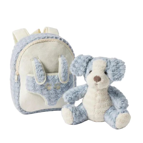 Jiggle & Giggle Plush Blue Puppy Buddy Backpack