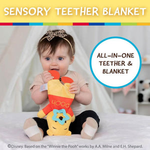 Winnie The Pooh Sensory Blanket With Crinkle & Teether