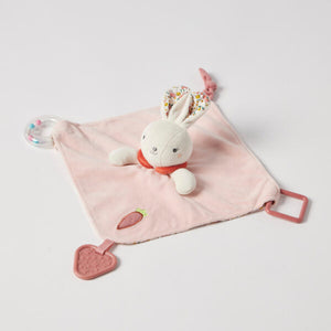 Jiggle & Giggle Hugglies Bunny Rattle Baby Comforter Security Blanket