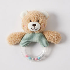 Jiggle & Giggle Hugglies Teddy Bear Baby Rattle - Blue Sage