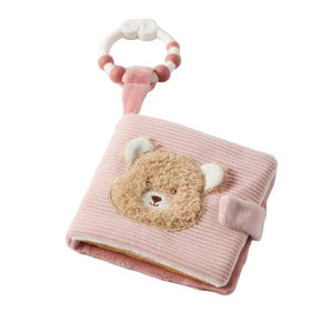Hugglies Teddy Bear Newborn Baby Activity Fabric Book - Pink