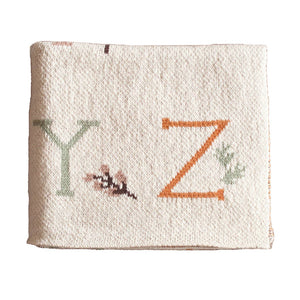 Alphabet Baby Blanket Natural Nursery Newborn Gift