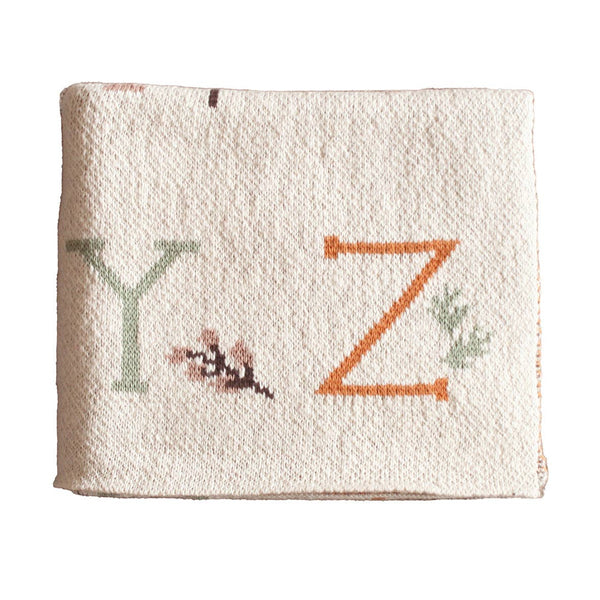Alphabet Baby Blanket Natural Nursery Newborn Gift