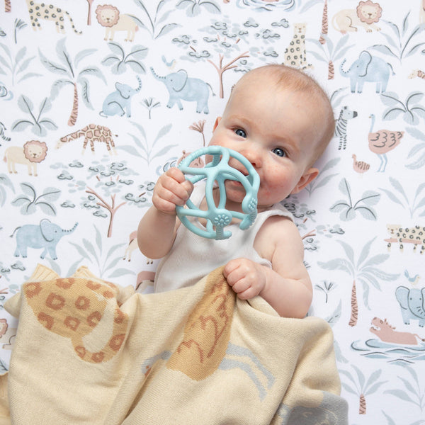 Organic Jersey Cot Fitted Sheet - Wild Safari