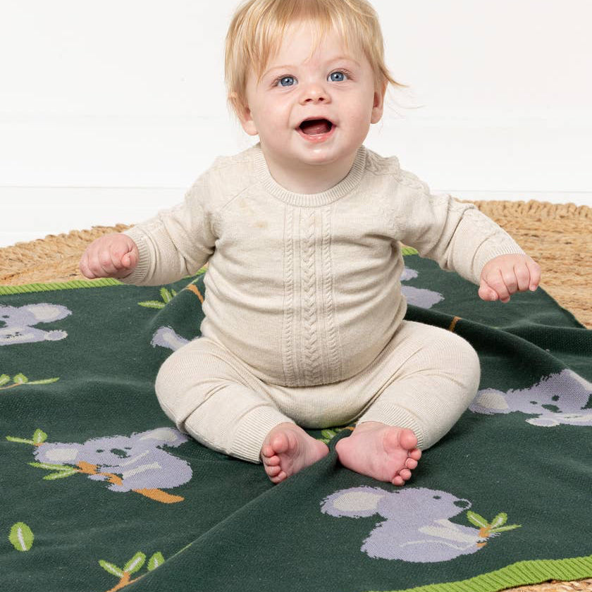 Indus Design Kiki Koala Cotton Knit Baby Blanket