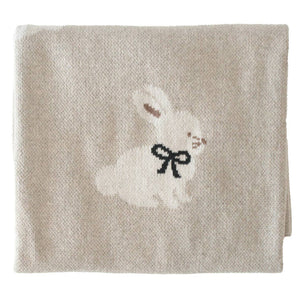 Baby Bunny Blanket Alimrose Cotton Knit - Natural