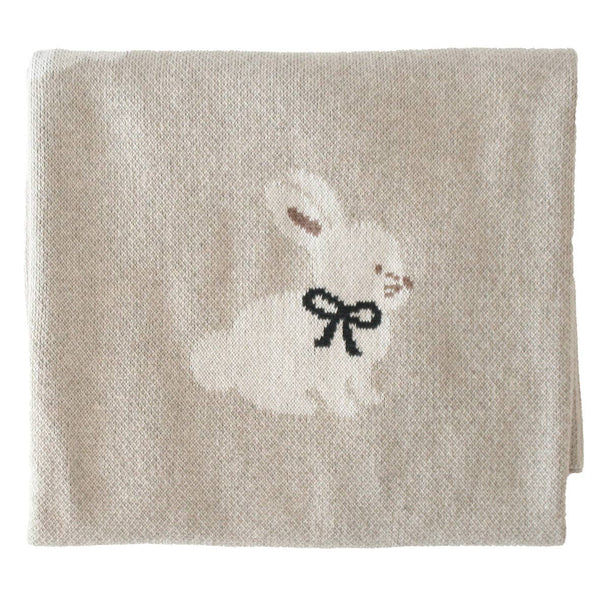 Baby Bunny Blanket Alimrose Cotton Knit - Natural