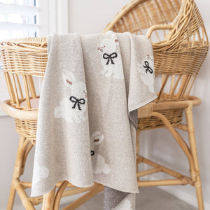 Baby Bunny Blanket Alimrose Cotton Knit - Natural