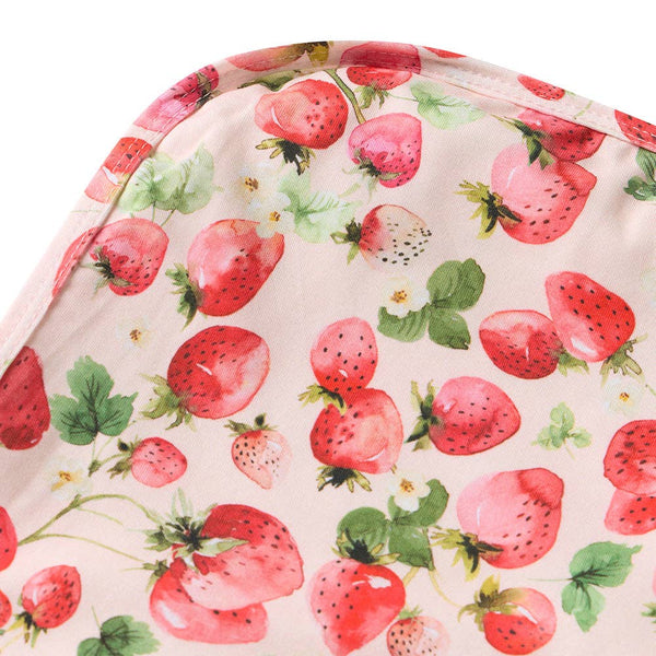 Snuggle Hunny Strawberry Organic Jersey Baby Wrap & Topknot Set
