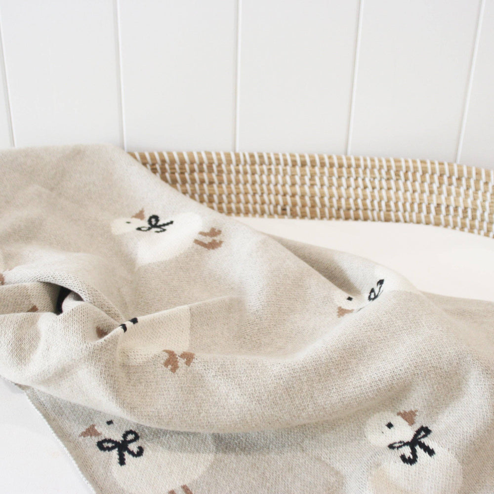 Duck Baby Blanket Alimrose Cotton Knit - Natural