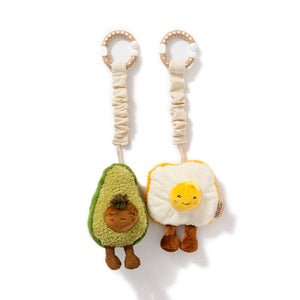 2 Pack Mini Market Brunch Baby Stroller Toys - Avocado & Egg on Toast