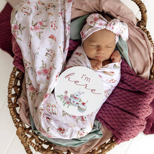 Alice’s Tea Party Organic Cotton Muslin Baby Wrap Snuggle Hunny