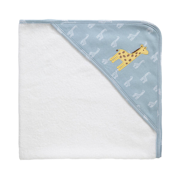 Hooded Baby Towel- Giraffe Applique - Wild Safari
