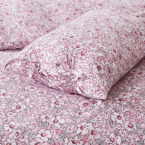 Laura Ashley Libby Pink 100 % Cotton Floral Quilt Cover Set