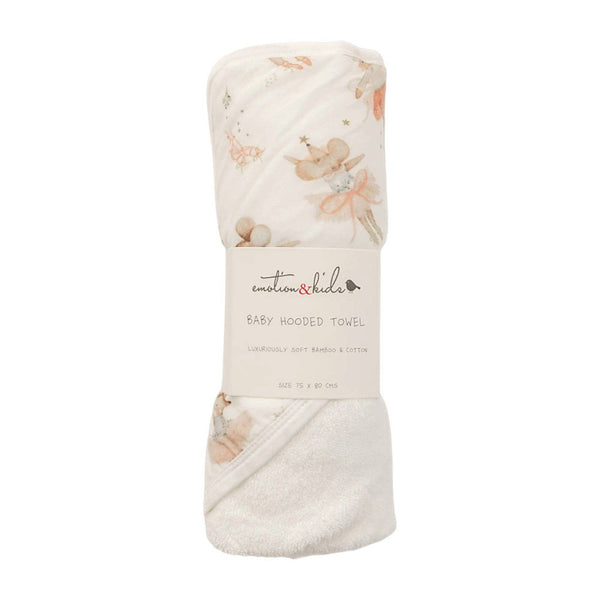 Ballerina Mouse Baby Hooded Bath Towel
