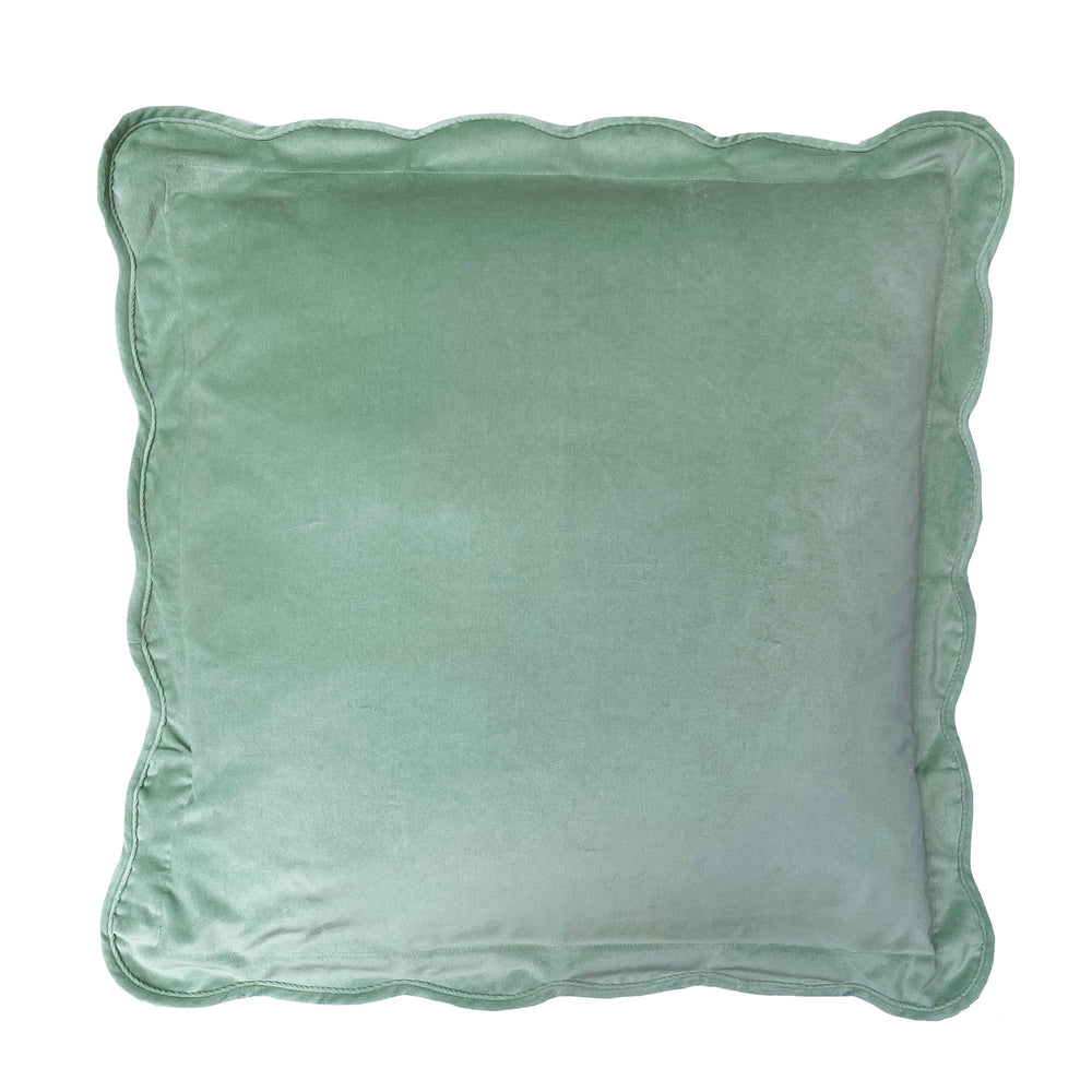 Laura Ashley Somerford Sage Green Velvet European Cushion Cover / Pillow Case