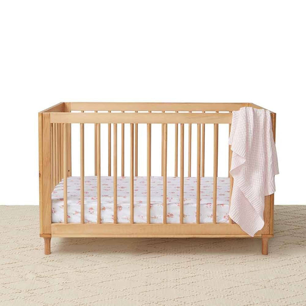 Blush Pink Diamond Knit Organic Cotton Baby Blanket Snuggle Hunny