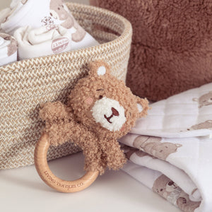Teething Ring & Dummy Chain Gift Set - Cuddly Bear