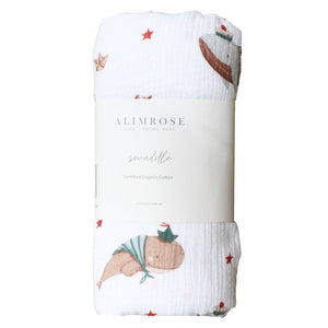 Muslin Swaddle Baby Wrap -Whales