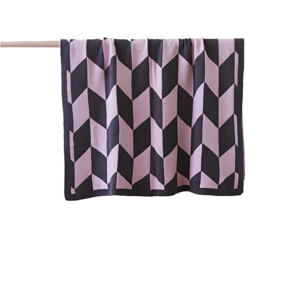 Billie Large Cotton Knit Throw Rug - Pink Multi