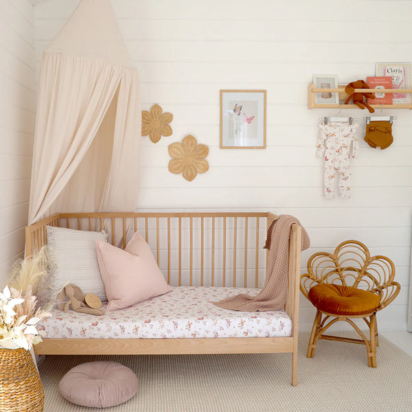 Butterfly Organic Cotton Snuggle Hunny Fitted Cot Sheet