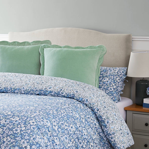 Laura Ashley Somerford Sage Green Velvet European Cushion Cover / Pillow Case