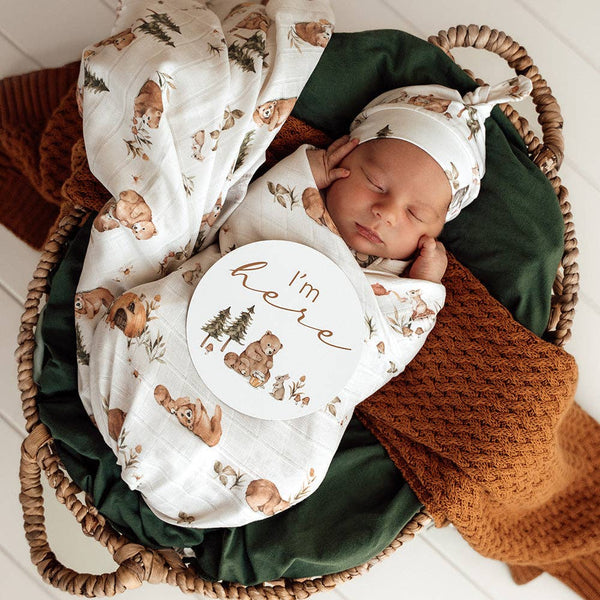 Snuggle Hunny Bears Organic Newborn Baby Muslin Wrap