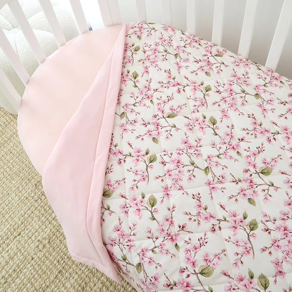 Cherry Blossom Organic Cotton Cot Comforter