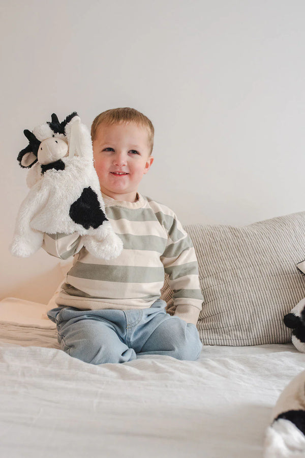 Clover The Black & White Cow Hoochy Coochie Baby Puppet Comforter